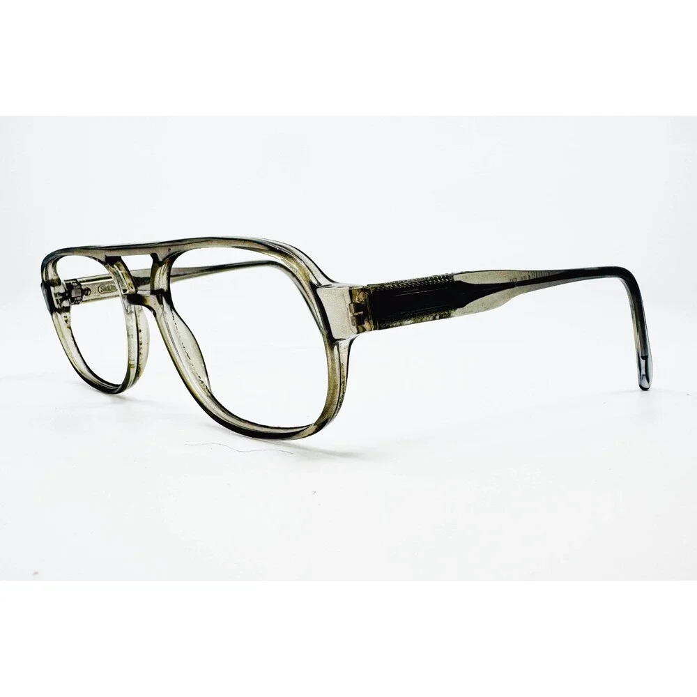 Safilo Elasta 1126 Eyeglasses Mens Gray Aviator Double Bridge Italy 145 56-16